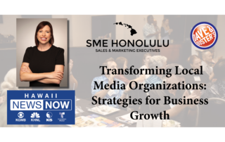 SME Honolulu Transforming Local Media Organizations event featuring Hawaii News Now speaker, local media strategy and business growth presentation at Dave and Busters Waikiki Honolulu Hawaii networking event